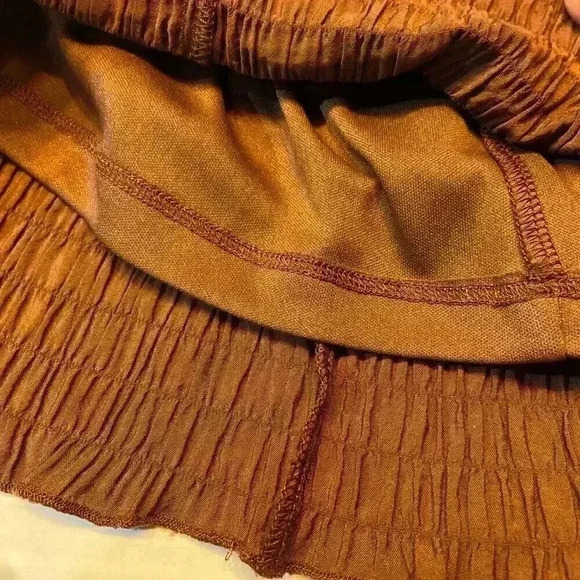 BAR III Women's Smocked Bodycon Dress SMALL Rosewood Mock Neck Cocktail‎ Party - Picture 5 of 13